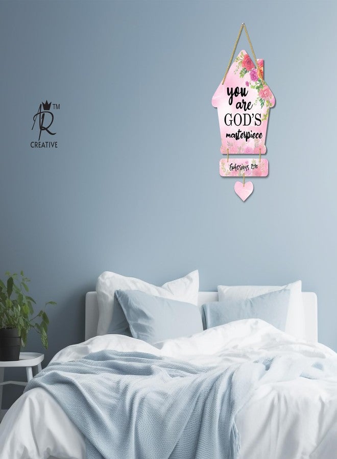 AR Creative You Are God's - Bible Verse Wall Hanging For Home Decoration, Bible Quotes MDF Wooden Wall Art, Bible Verse, Home, Office Decor, Wall Wood Hanger (21 inch x 8 inch) - Image 3
